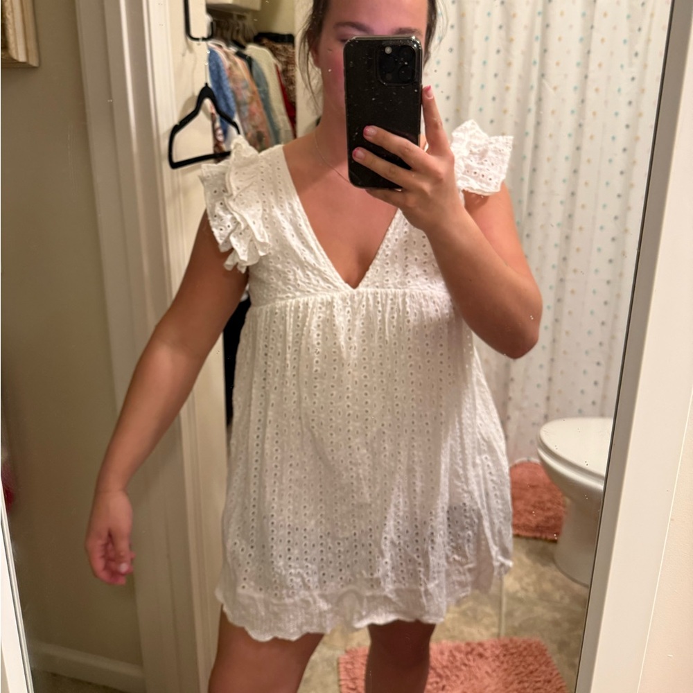Mustard Seed White Romper Dress
